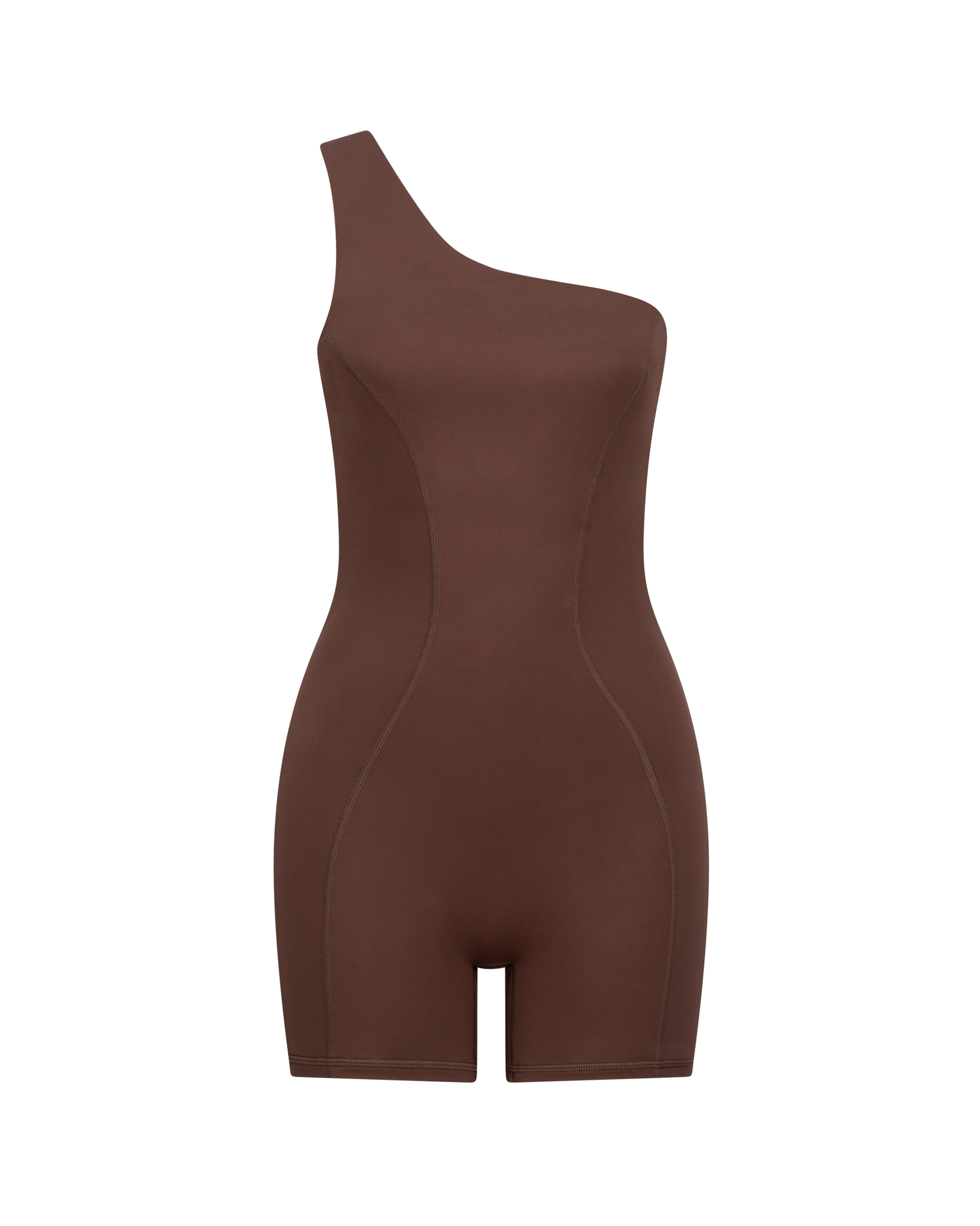 KYLIE ONE-SHOULDER ONE-PIECE - COCOA