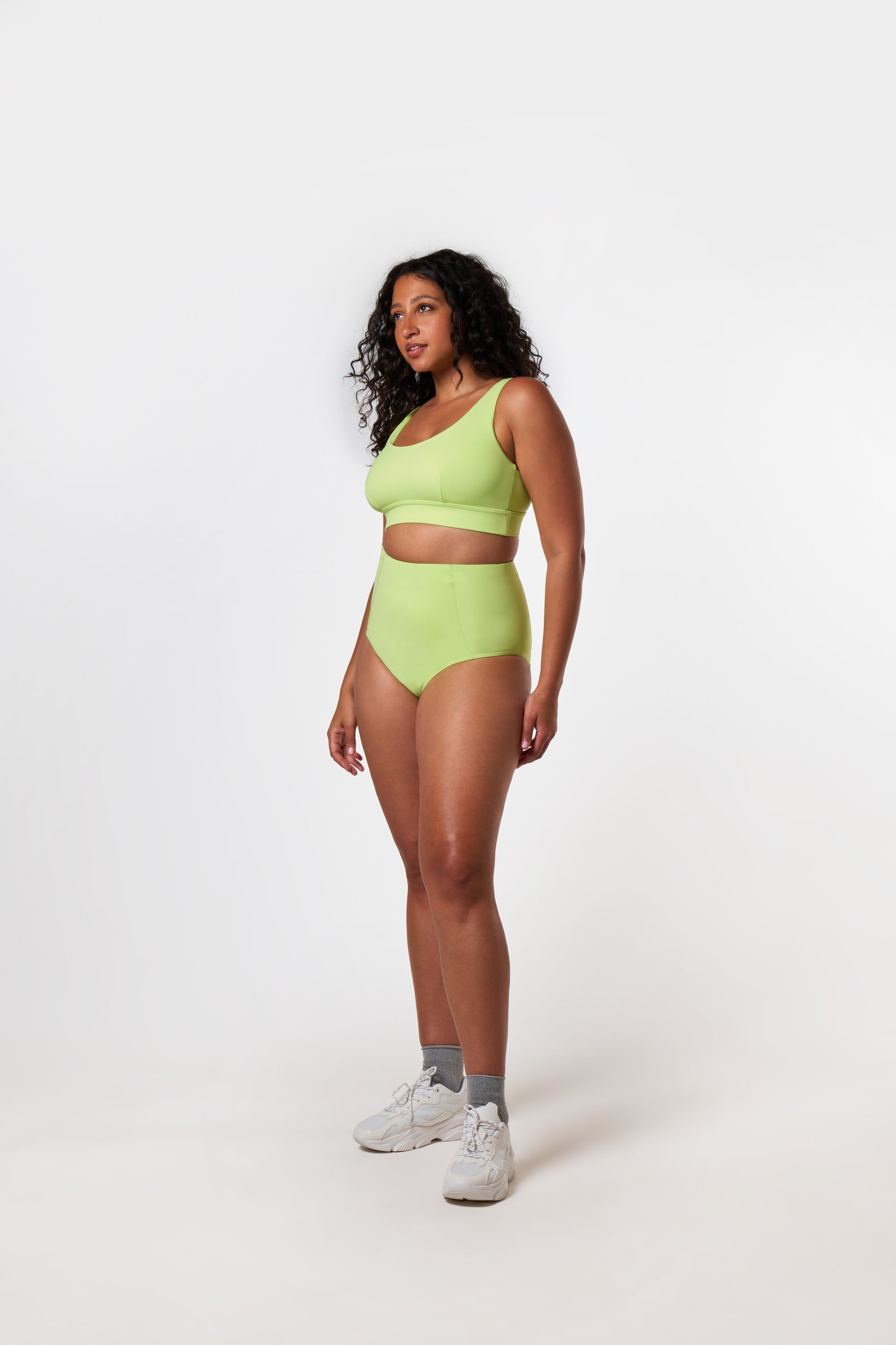 MARGOT HIGH WAISTED BIKINI BRIEF - LIME LIGHT