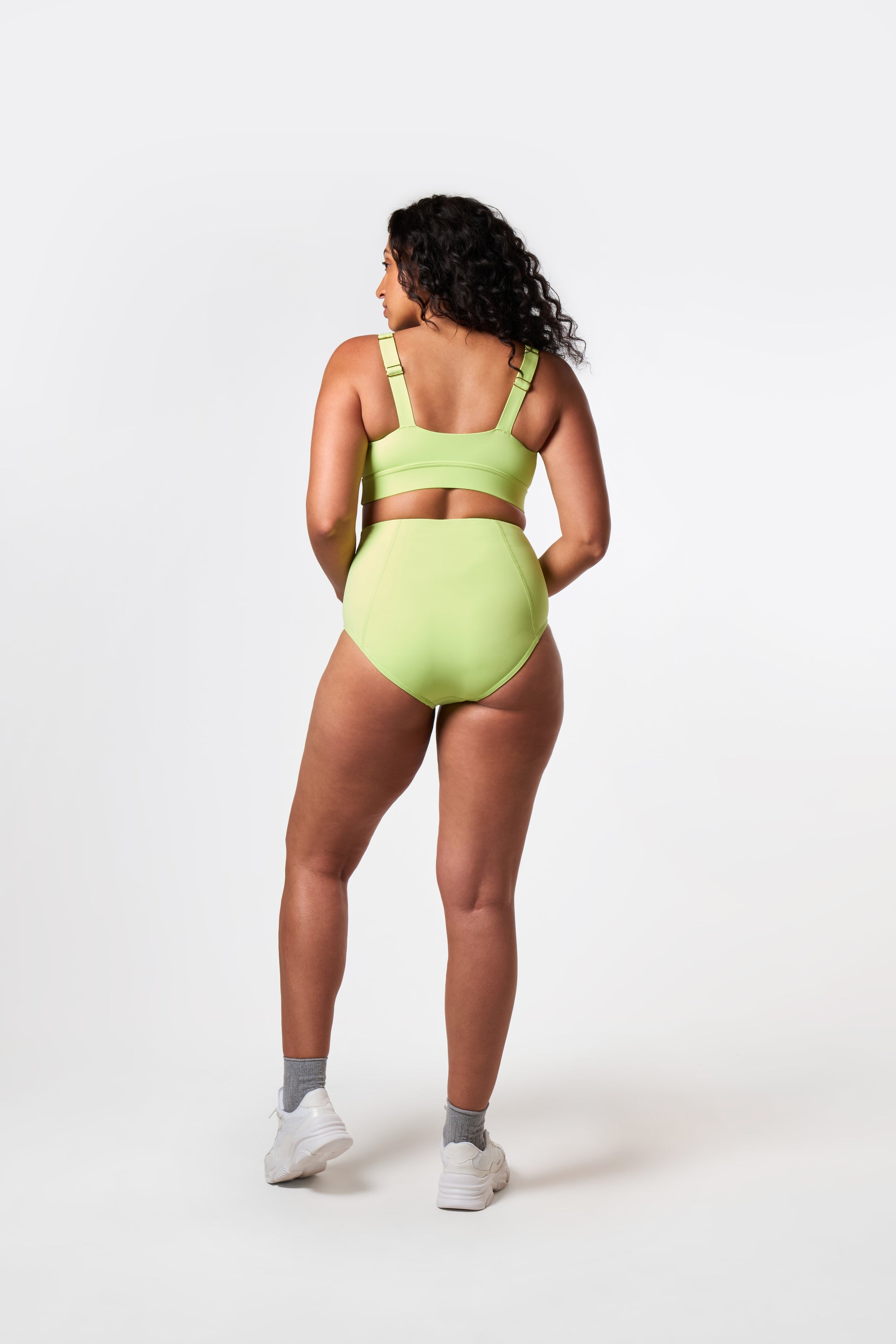 MARGOT HIGH WAISTED BIKINI BRIEF - LIME LIGHT