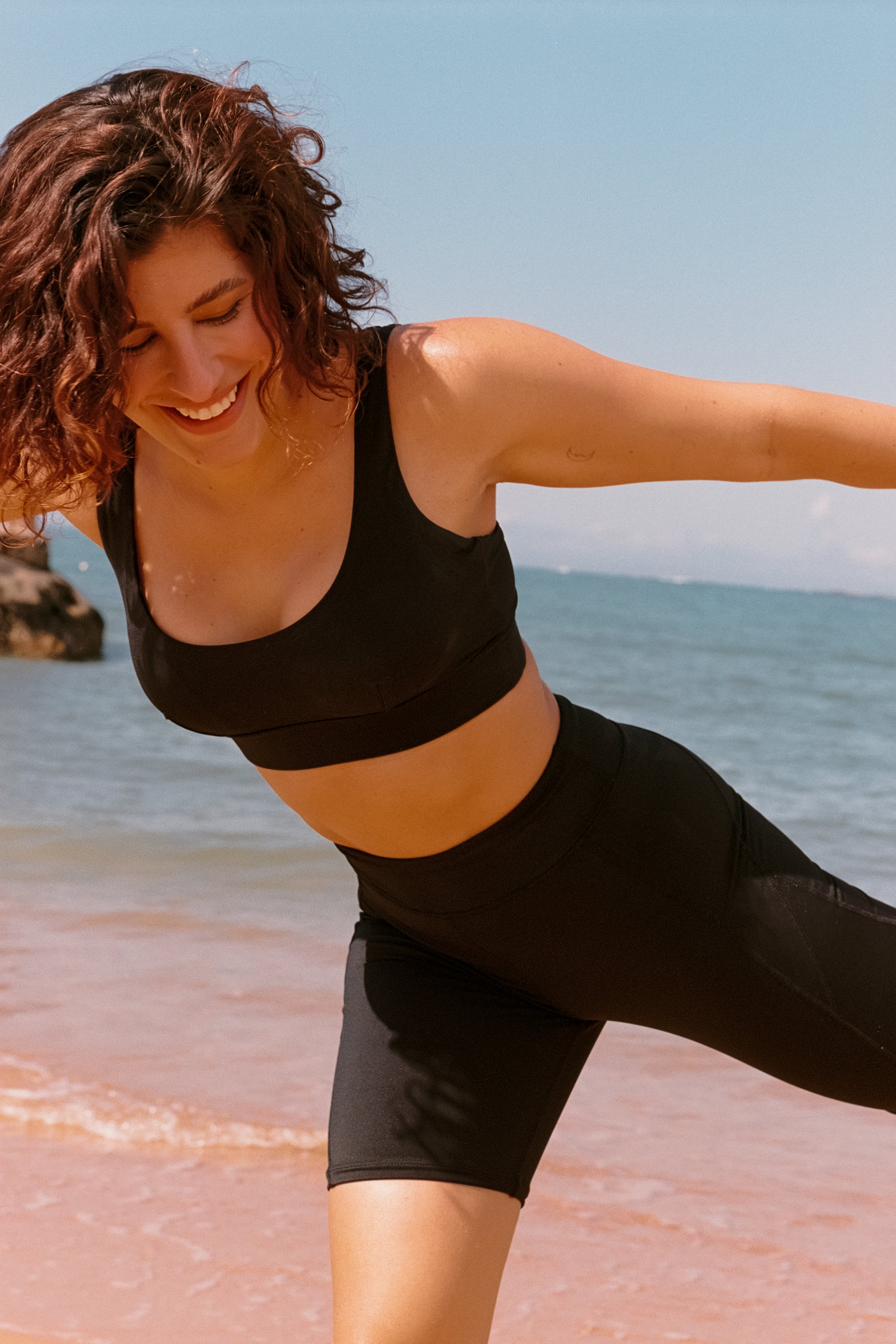 MIRANDA LONG SWIM SHORT - BLACK SAND