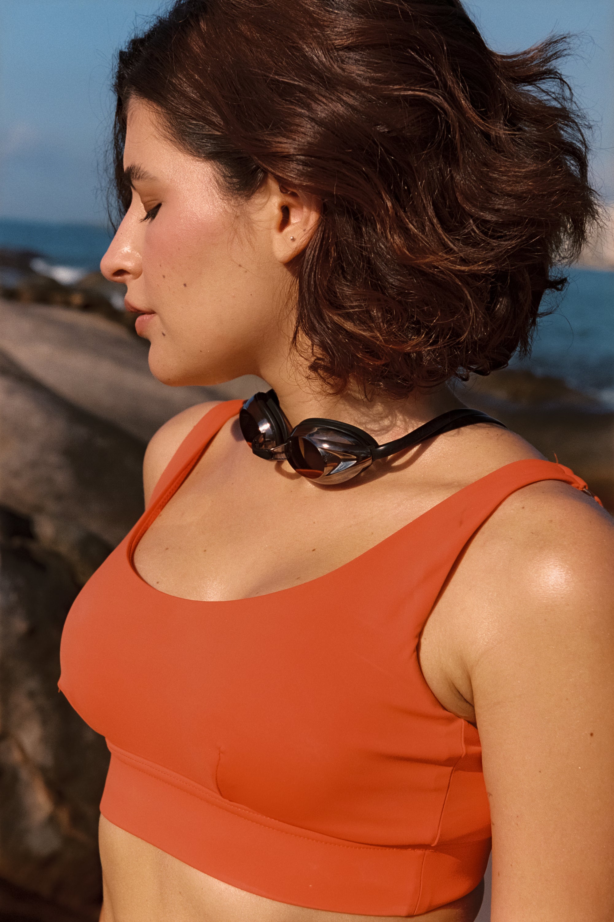 NELLIE SCOOP BIKINI TOP - DESERT SUN