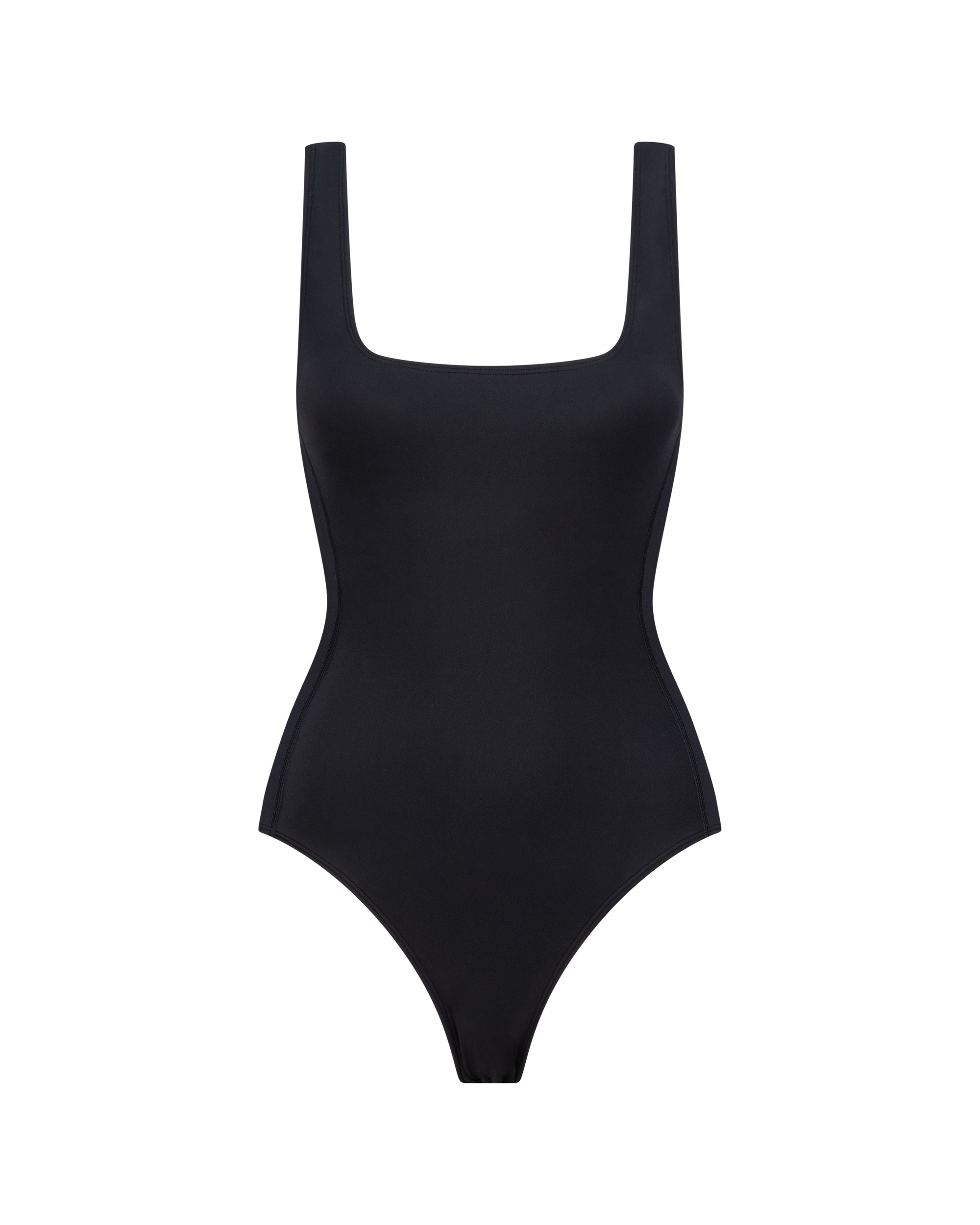 NAOMI SQUARE-NECK ONE-PIECE - BLACK SAND
