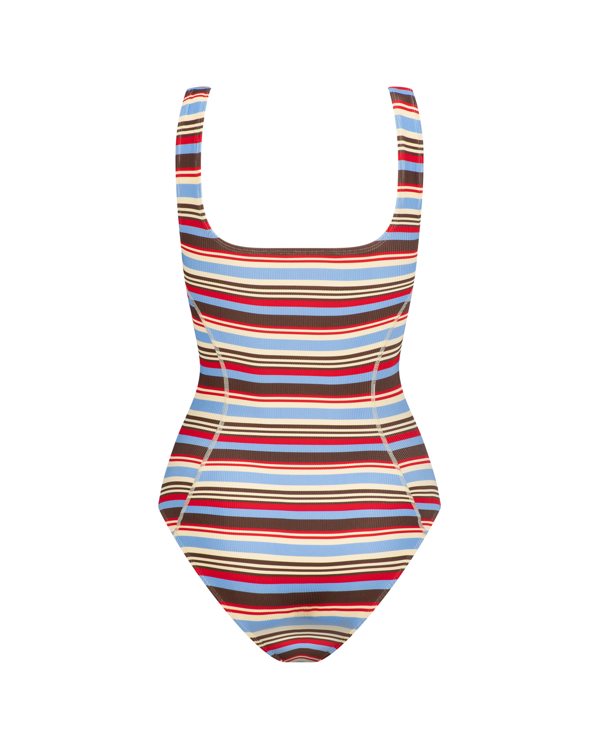 NAOMI SQUARE-NECK ONE-PIECE - SUNDOWN STRIPE
