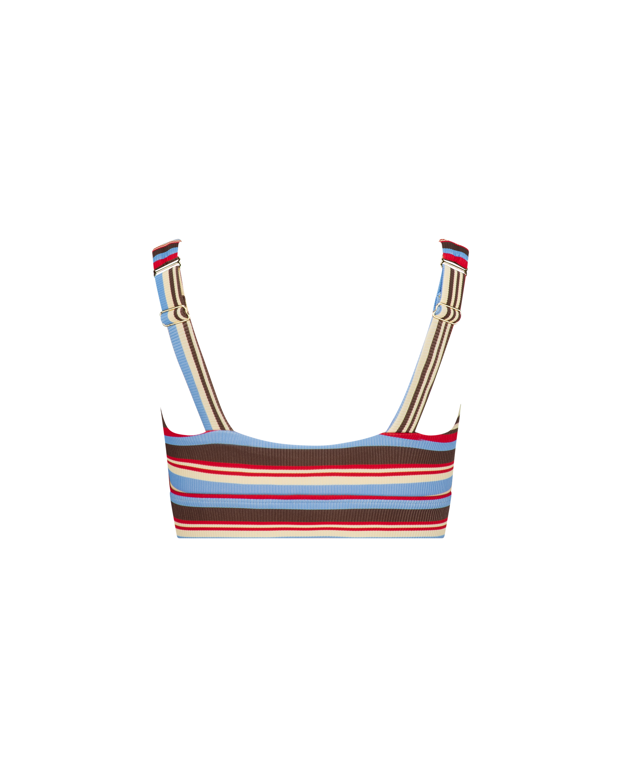 NELLIE SCOOP BIKINI TOP - SUNDOWN STRIPE