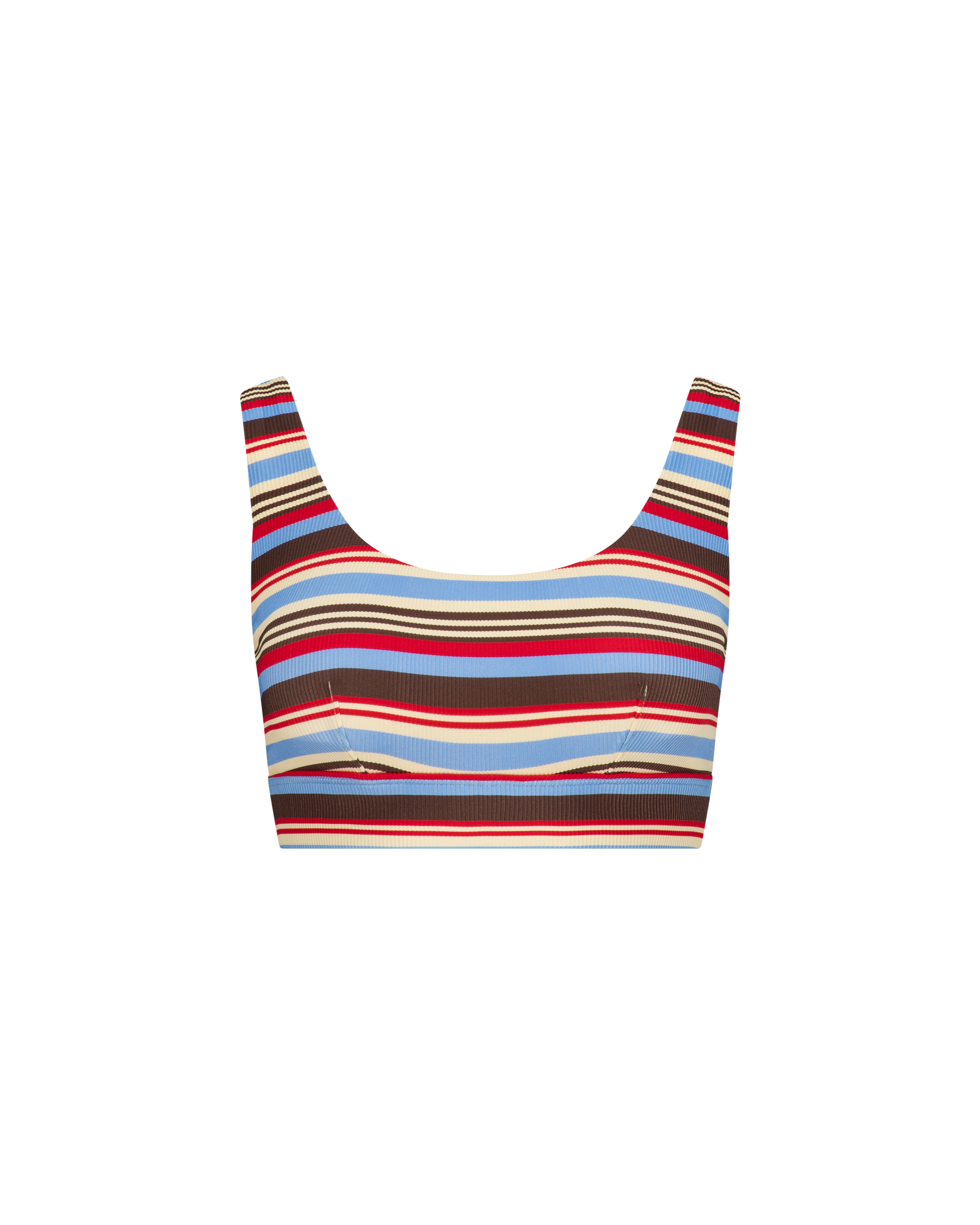 NELLIE SCOOP BIKINI TOP - SUNDOWN STRIPE