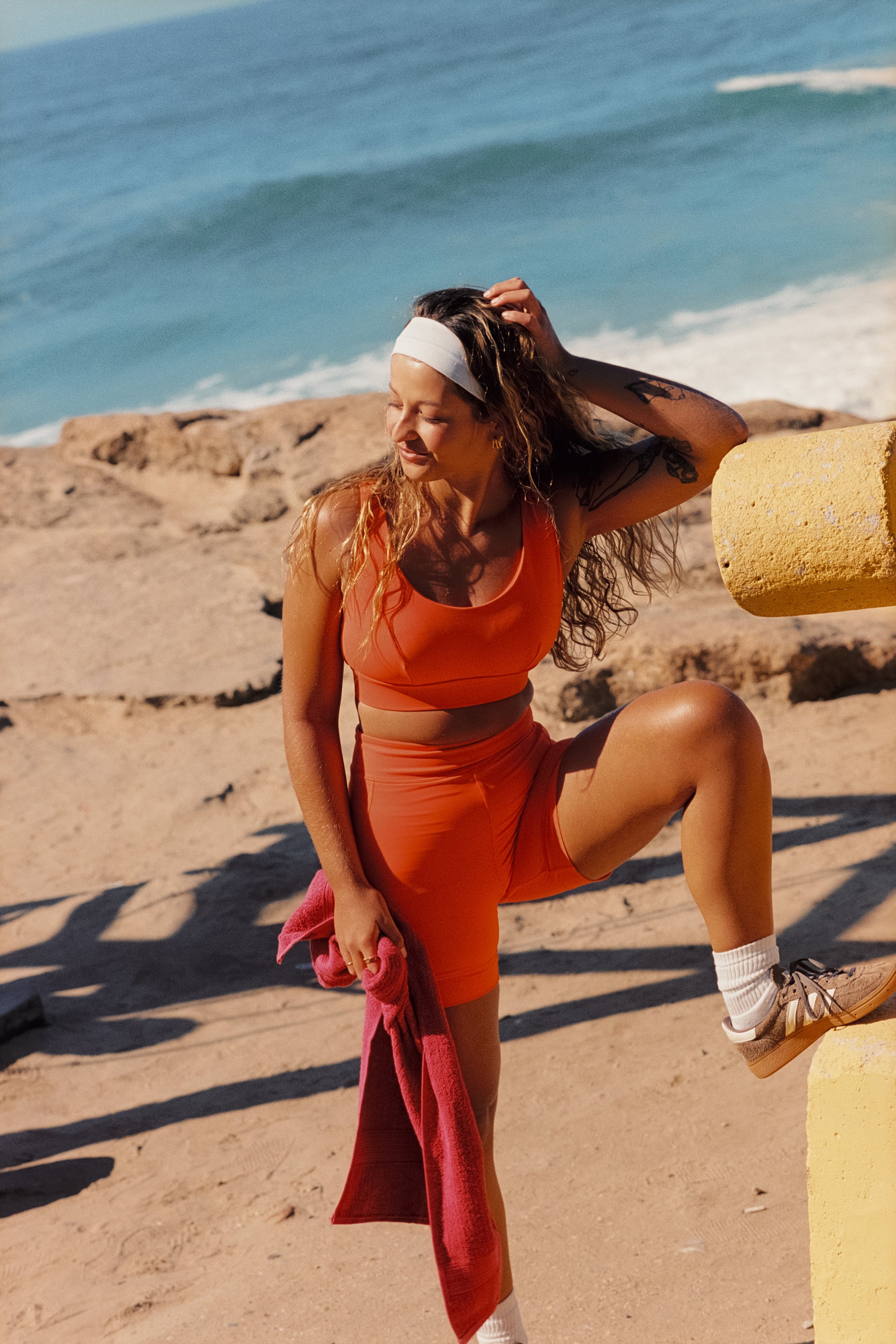 ALYSSA MID SWIM SHORT - DESERT SUN