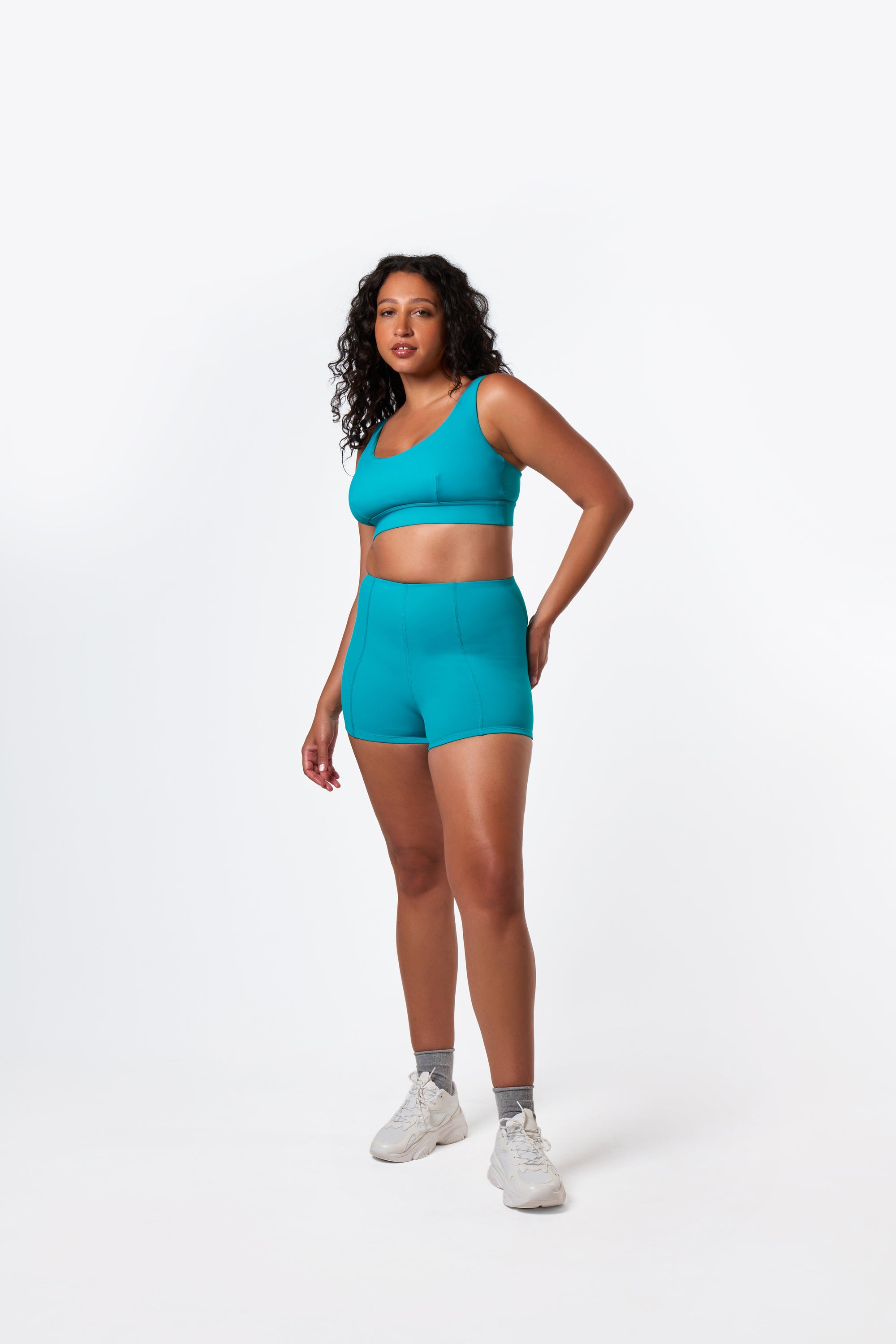 GRACE MINI SWIM SHORT - TEAL SPLASH