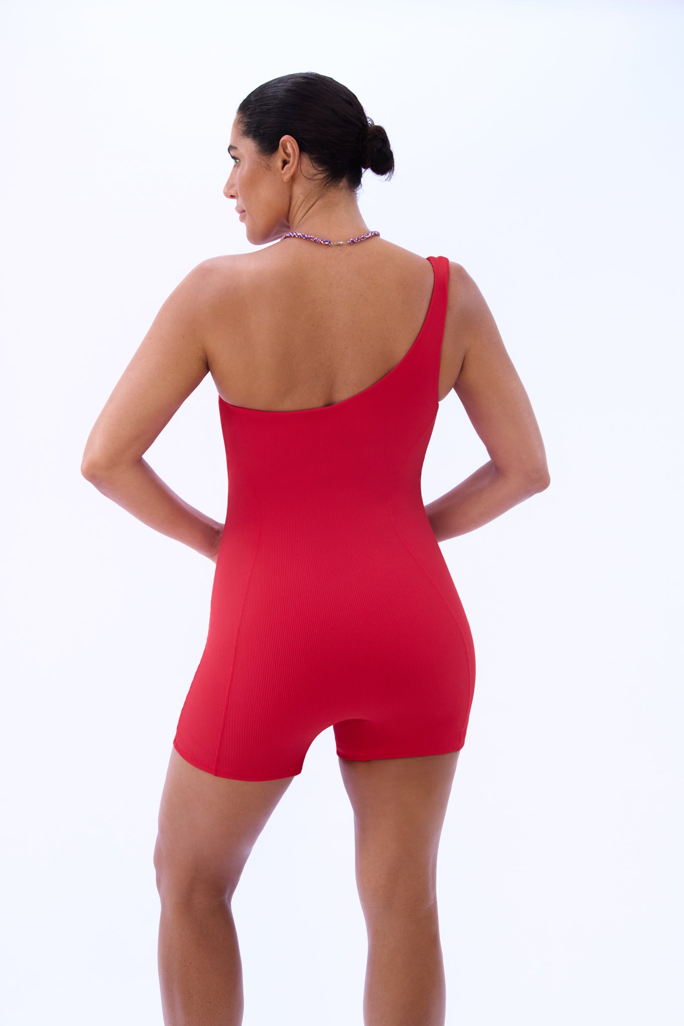 KYLIE ONE-SHOULDER ONE-PIECE - POPPY
