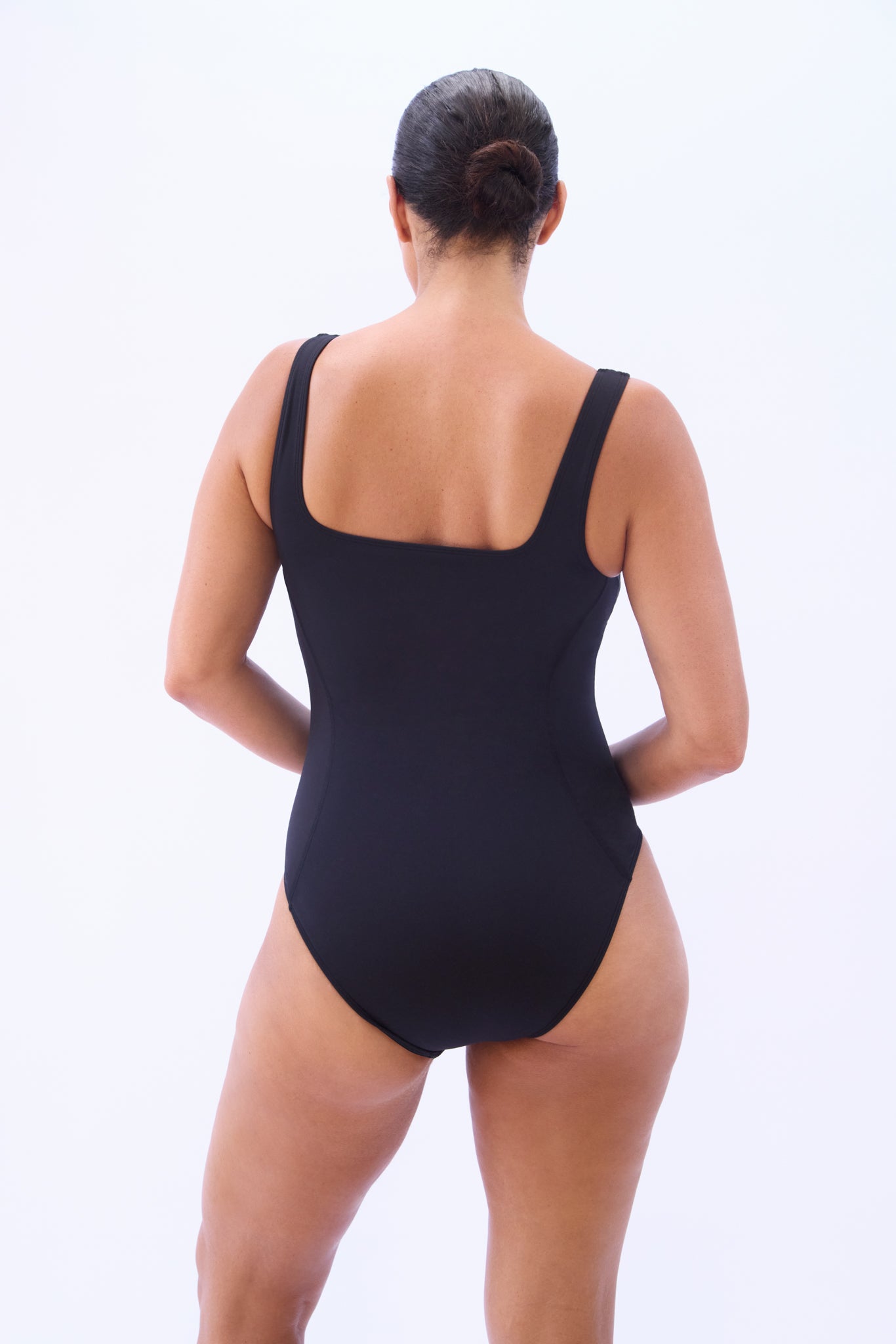 NAOMI SQUARE-NECK ONE-PIECE - BLACK SAND