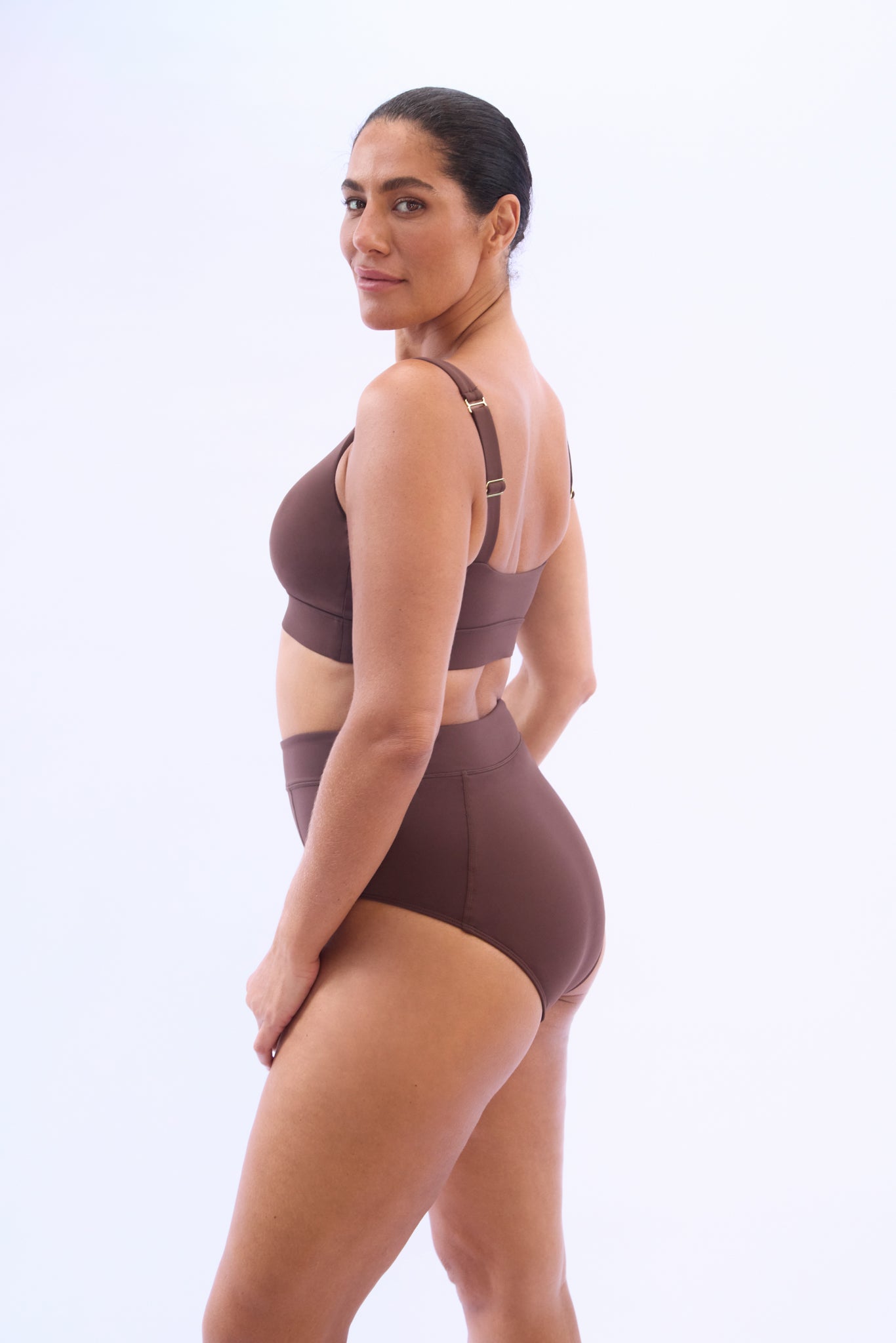 NELLIE SCOOP BIKINI TOP - COCOA