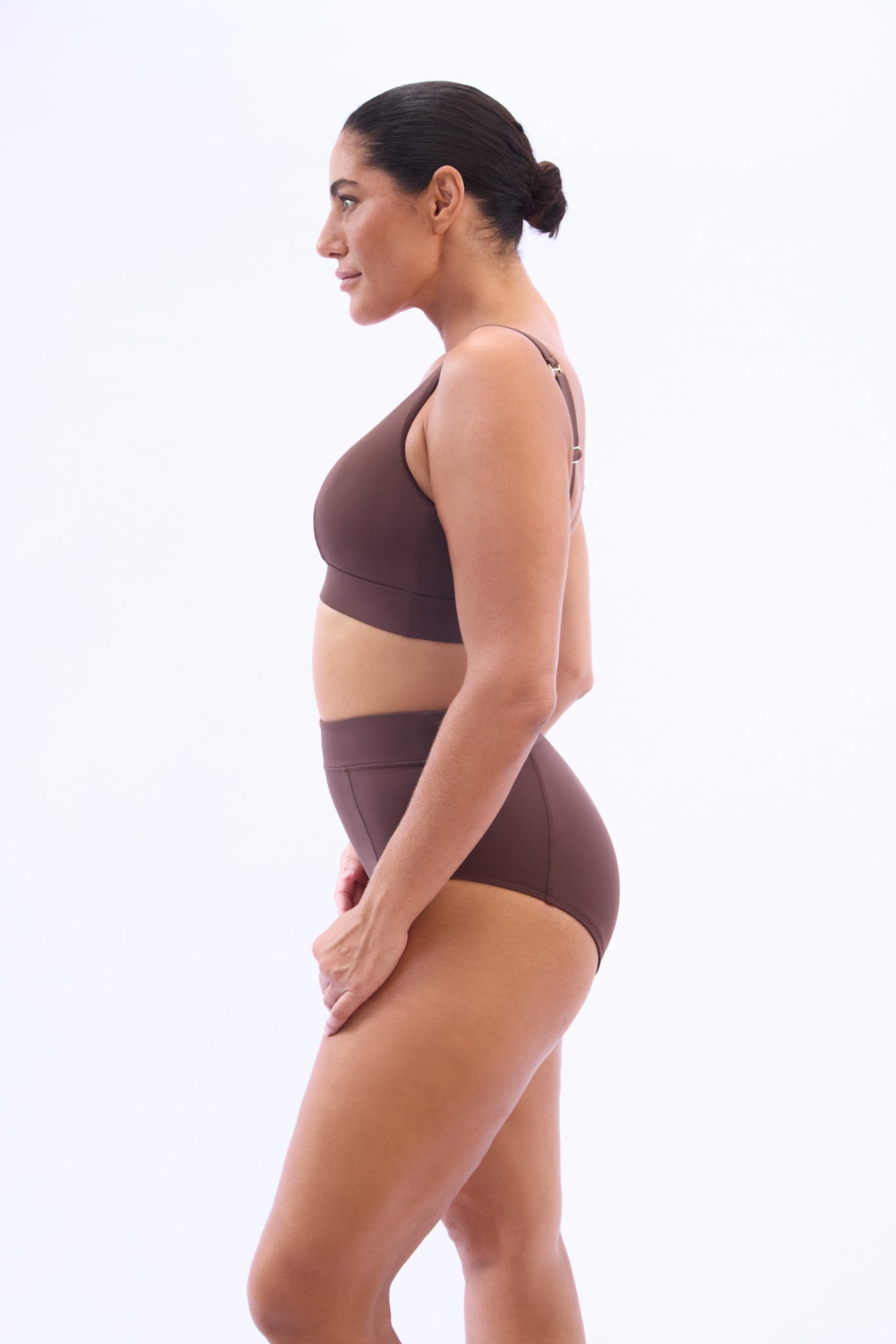 NELLIE SCOOP BIKINI TOP - COCOA